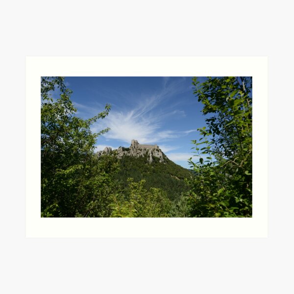 Impression artistique Redbubble représentant le château de Puilaurens