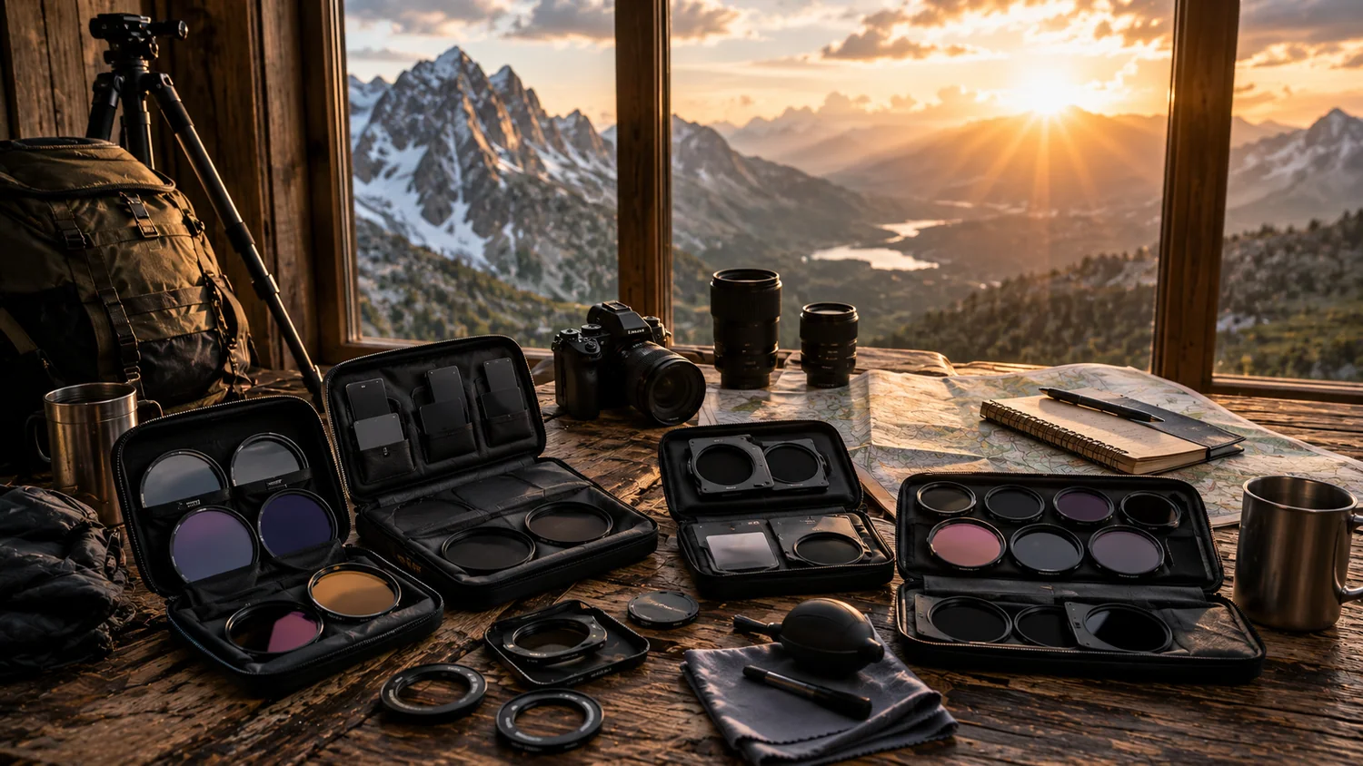 Comparatif des meilleurs kits de filtres photo 2026 avec filtres ND, CPL et UV.