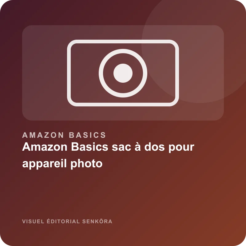 Illustration éditoriale du produit Amazon Basics sac à dos pour appareil photo