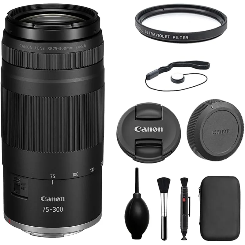 Objectif Canon RF 75-300 mm avec accessoires