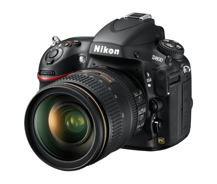 Nikon D800 boîtier nu, présenté avec un objectif non inclus