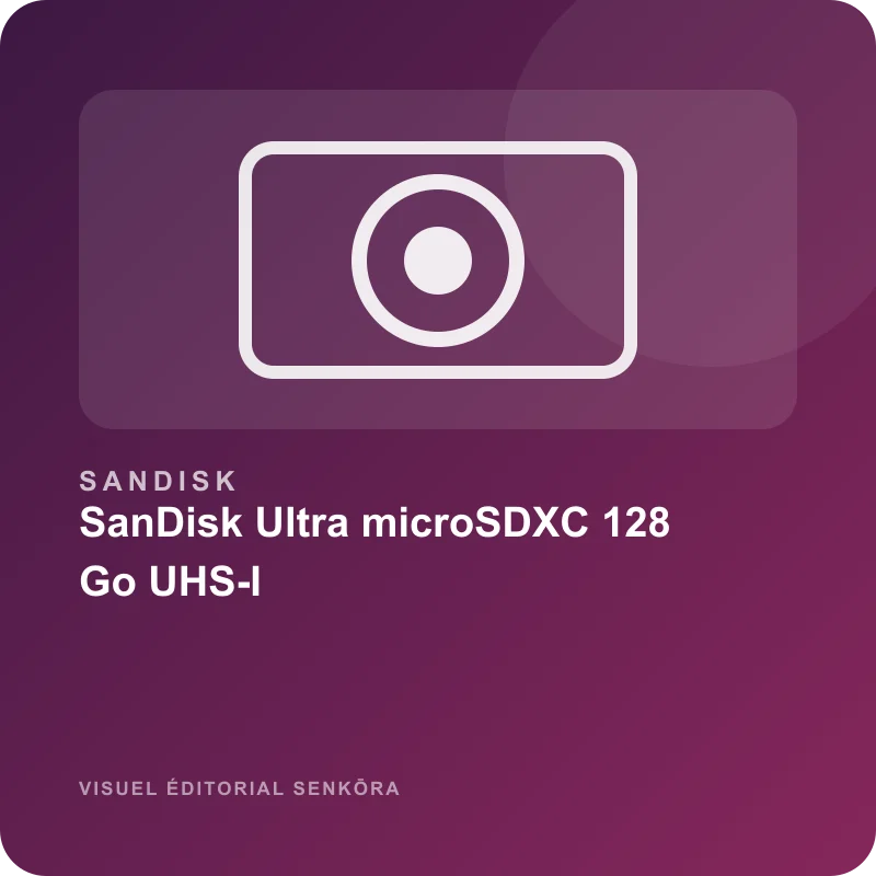 Illustration éditoriale du produit SanDisk Ultra microSDXC 128 Go UHS-I