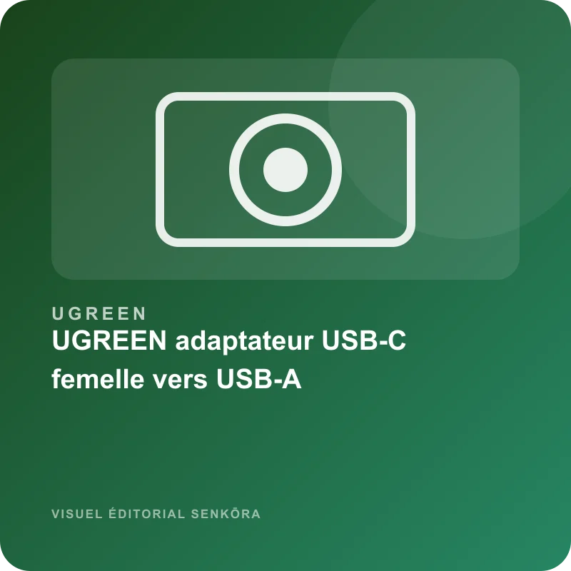 Illustration éditoriale du produit UGREEN adaptateur USB-C femelle vers USB-A