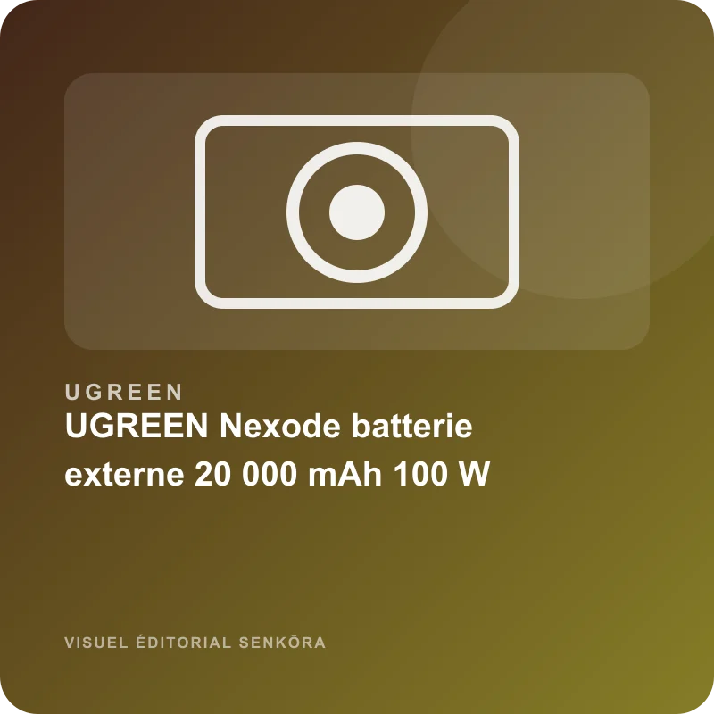 Illustration éditoriale du produit UGREEN Nexode batterie externe 20 000 mAh 100 W